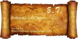 Baksay Tímea névjegykártya