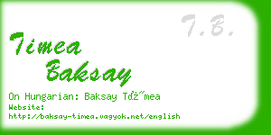 timea baksay business card